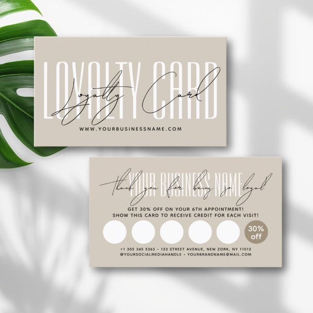 Modern typography script reward  loyalty card (Creator Uploaded)