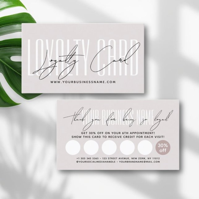 Modern typography script reward  loyalty card (Creator Uploaded)