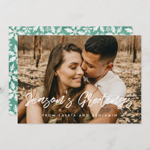 Modern Typography Season's Greetings Photo Holiday Card