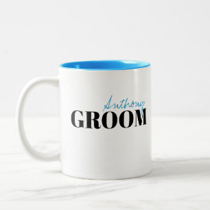 Modern Typography Simple Personalised Groom Mug