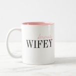 Modern Typography Simple Personalised Wifey mug<br><div class="desc">Elegant modern minimalist typography wifey and name design in black and pink,  simple and unique. Great bride gifts or anniversary gifts. 
Customise the mug and text colour with your choice.</div>