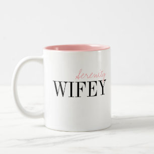 Modern Typography Simple Personalised Wifey mug