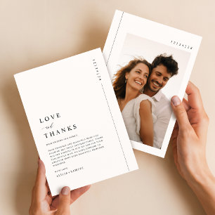 Modern Typography Simple Photo Wedding Thank You Card