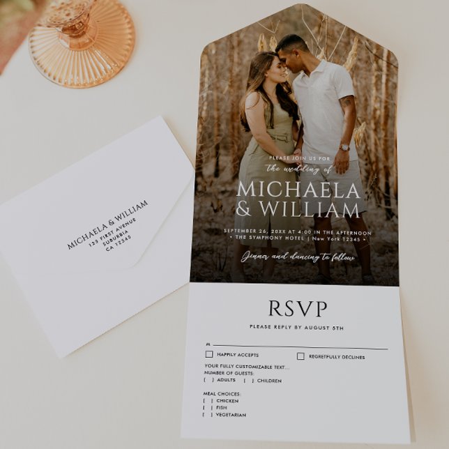 Modern Typography Single Photo Wedding All In One Invitation (Creator Uploaded)