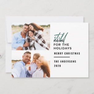 Modern typography still home for the holidays holiday card