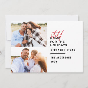 Modern typography still home for the holidays holiday card