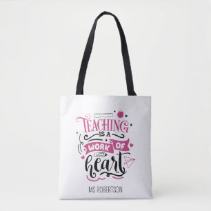 Modern Typography Teacher Thank You Personalised   Tote Bag