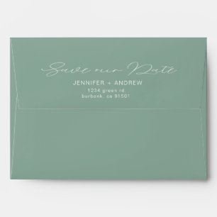 Modern Typography Teal Pre-Addressed Wedding Envelope