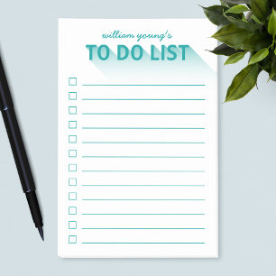 Modern Typography Teal To Do List Post-it Notes