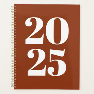 Modern typography terracotta custom year monogram planner