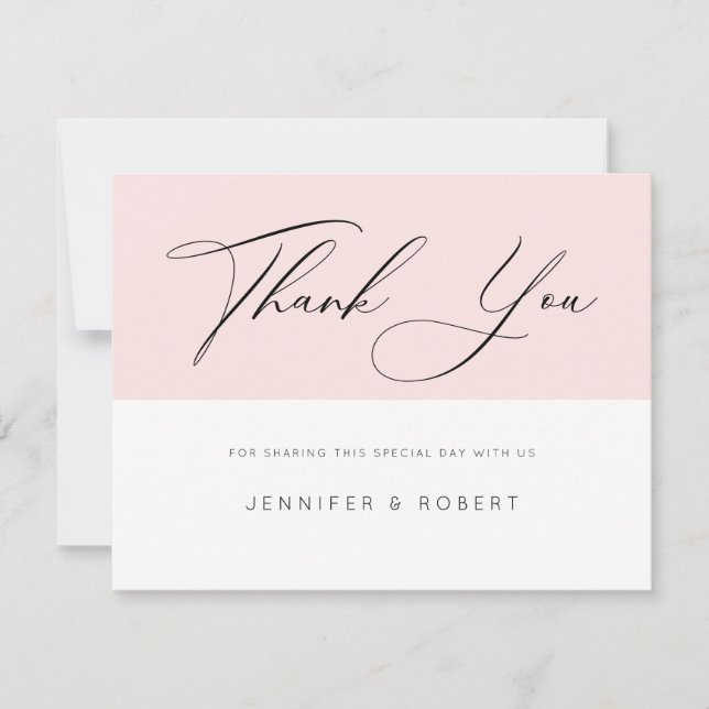 Modern Typography Thank you on light-pink & white (Front)