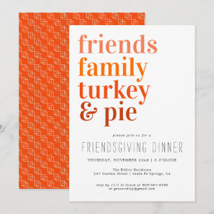 Modern Typography Thanksgiving Dinner Party Invitation