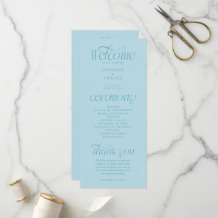 Modern Typography Turquoise Wedding Program Programme