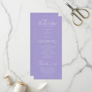 Modern Typography Violet Wedding Program Programme