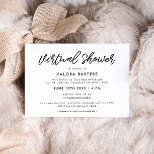 Modern typography Virtual bridal shower Invitation