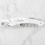 Modern Typography Wedding Bridesmaid Corkscrew<br><div class="desc">This modern typography marble corkscrew makes the perfect favour for each bridesmaid in your wedding!  Personalise with the name and date of your choice.</div>