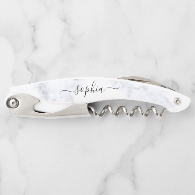 Modern Typography Wedding Bridesmaid Corkscrew (Front)