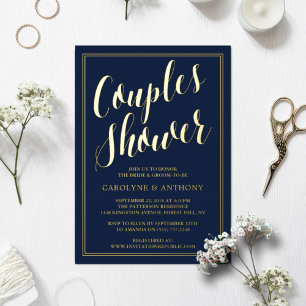 Modern Typography Wedding Couples Shower Real