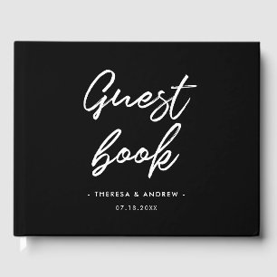 Modern typography wedding guest book