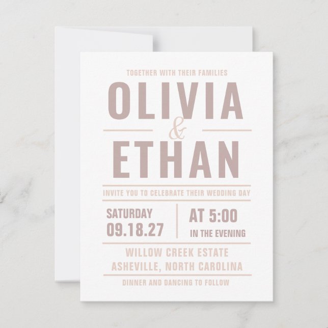 Modern Typography Wedding Invitation (Front)
