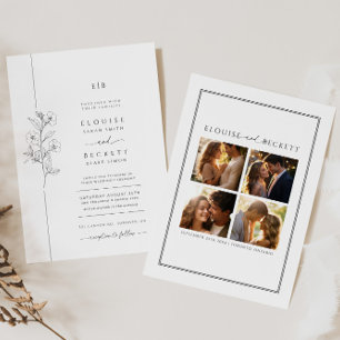 Modern Typography Wedding Invitation With Photo
