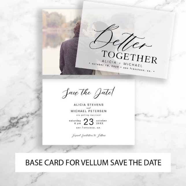 Modern typography wedding save the date BASE CARD (Pair this card with a vellum overlay save the date)