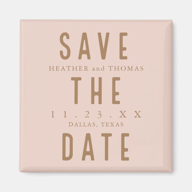 Modern Typography Wedding Save The Dates Magnet (Front)