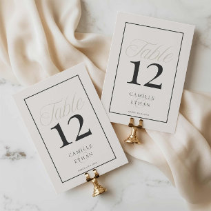 Modern Typography Wedding Table Number