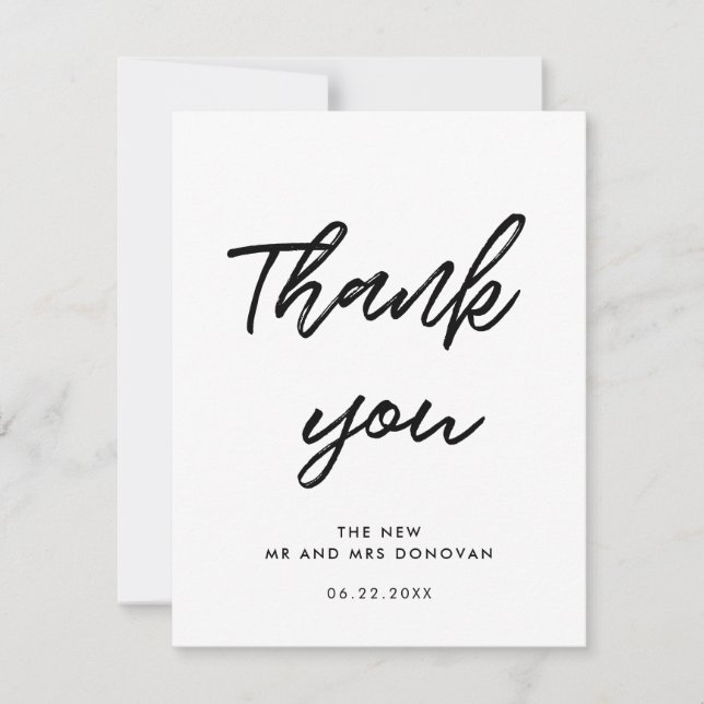 Modern typography wedding thank you card (Front)