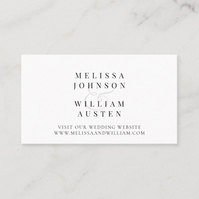 Modern Typography Wedding Website Insert Card (Front)
