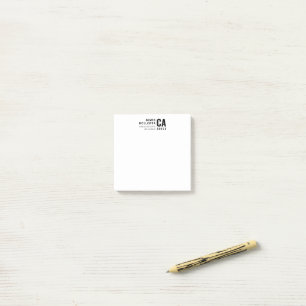 Modern Typography White & Black Name & Address Post-it Notes