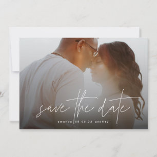Modern Typography White Overlay Photo Save The Date