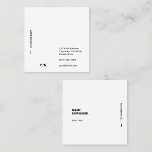 Modern Typography White Square Business Card