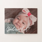 Modern typography Will you be my Godmother photo