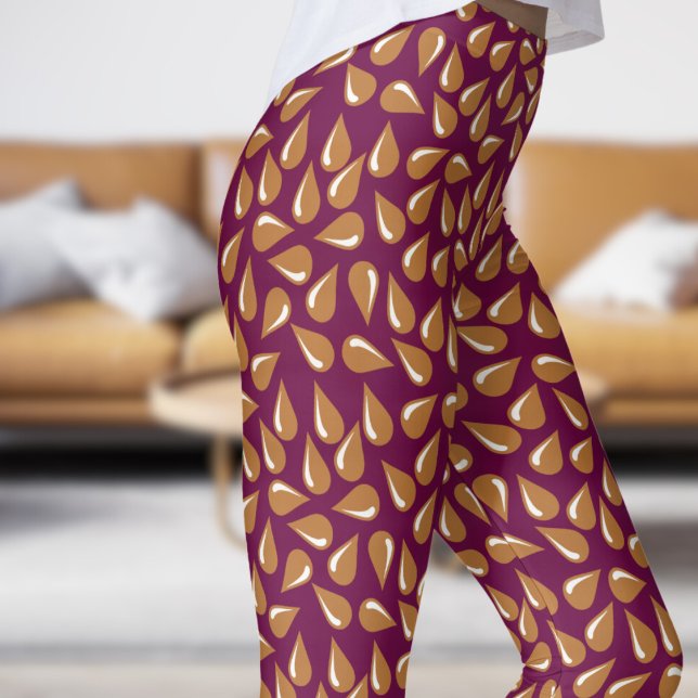 Modern Tyrian Purple Flick Pattern Leggings (Modern Tyrian Purple Flick Pattern Leggings)