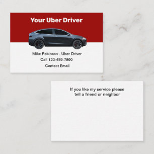 Modern Uber Driver Ride Hailing Business Card