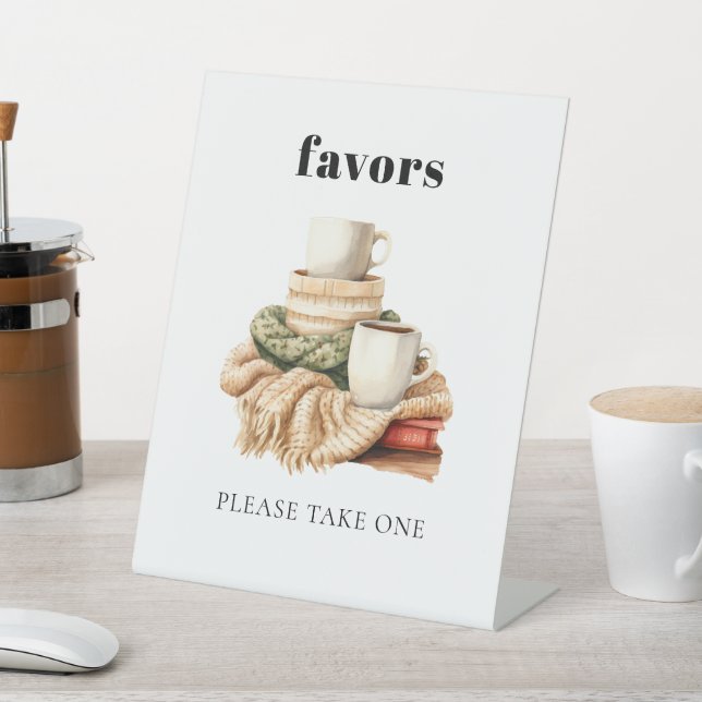 Modern Ugly Sweater Baby Shower Favour   Pedestal Sign (In SItu)