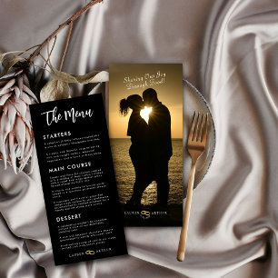 Modern Ultra Chic Minimal Photo Wedding Menu Card