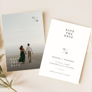 Modern Ultra Minimalist Photo Save The Date Invitation