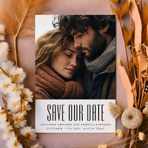 Modern Ultra Simple Photo Editable Names Wedding Save The Date
