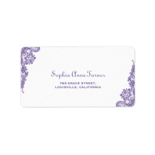 Modern Ultra Violet Lace Wedding Label