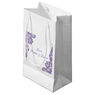 Modern Ultra Violet Lace Wedding Small Gift Bag