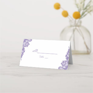 Modern Ultra Violet Lace Wedding Table Number Place Card