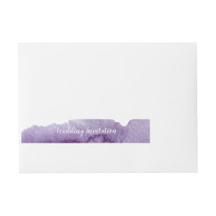 Modern Ultra Violet Watercolor Colour Wash Wedding Wraparound Address Label