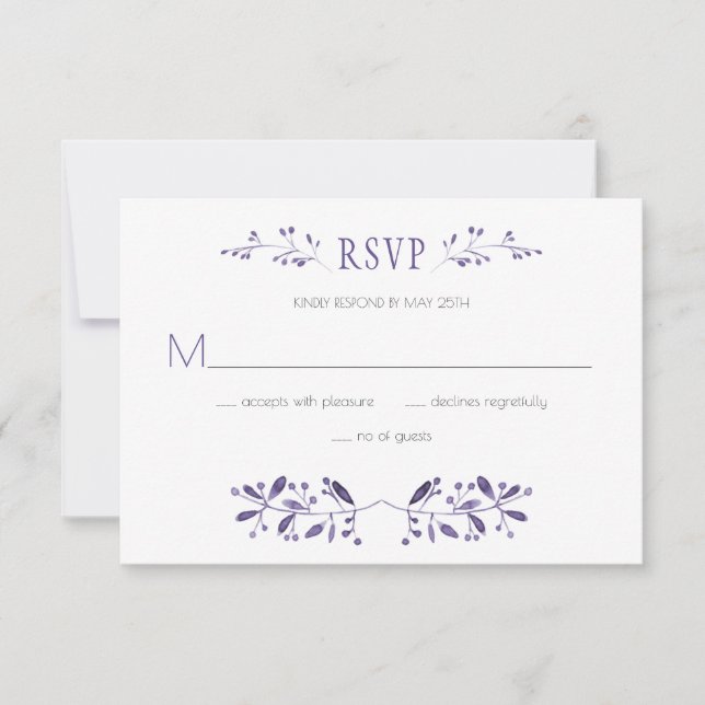 Modern Ultra Violet Wedding RSVP | Card (Front)