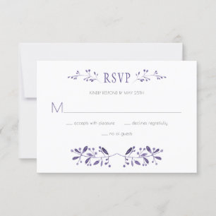 Modern Ultra Violet Wedding RSVP Card