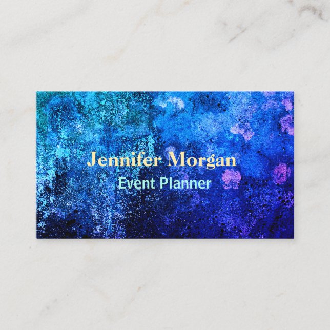 Modern Ultramarine Blue Purple Abstract Trendy Business Card (Front)