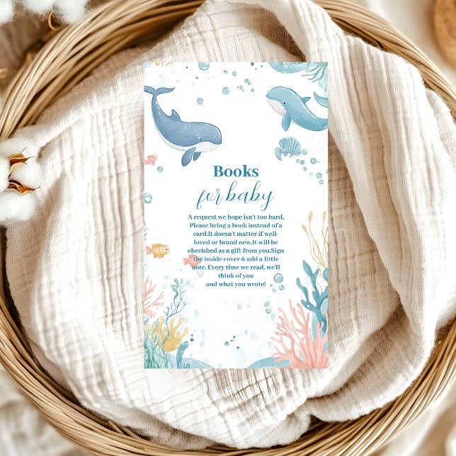 Modern Under the Sea Gender Neutra  Books for Baby Enclosure Card (Creator Uploaded)