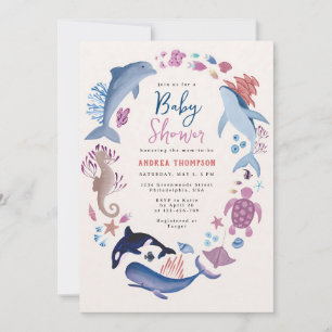 Modern Under the Sea Gender Neutral Baby Shower Invitation