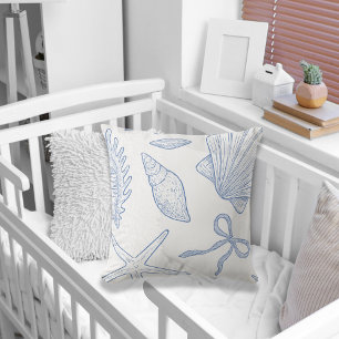 Modern Under The Sea You Soon Blue Baby Shower Cushion